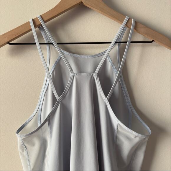 Lululemon Run Off-Route Tank top Fitted Sleeveless Blue sheer panel double strap - Picture 4 of 8